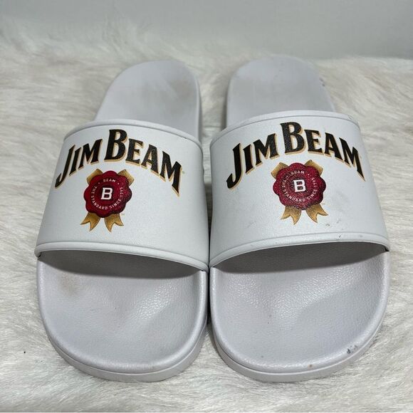 Men's White Jim Beam Whiskey Beach, Pool, Lake Slides -- EU 44/US 11 - Picture 2 of 9